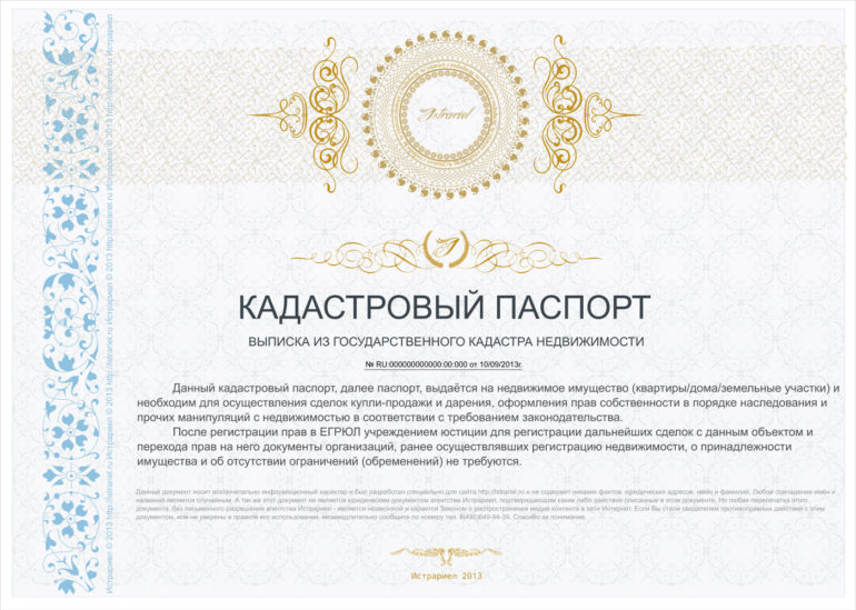 Кадастровый паспорт